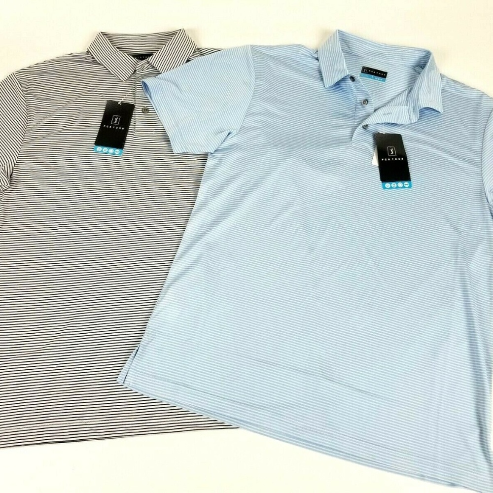 NWT PGA Tour Men's Lot of 2 Medium DriFlux Shirts